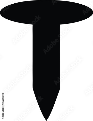 Black Screw Silhouette icon Isolated vector, Black silhouette vector of a screw fastener metal illustration.