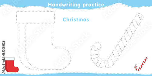 Activity book - Snowflake - Christmas - SnowMan - Gift -Candle - SnowHat - Handwriting practice