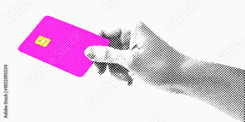 A hand presenting a vibrant pink card with a yellow emblem