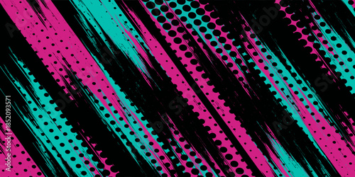 Car sticker wrap banner abstract sporty lines pink blue greenish grunge color combination brush storm thunder modern pattern racing motorsport. eps10.
