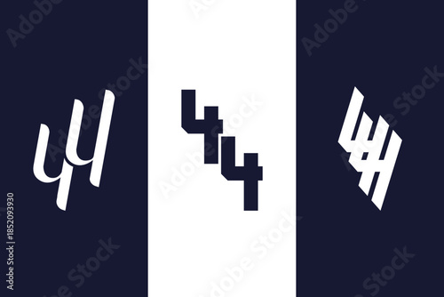 44th logo vector set illustration, flat logo icon