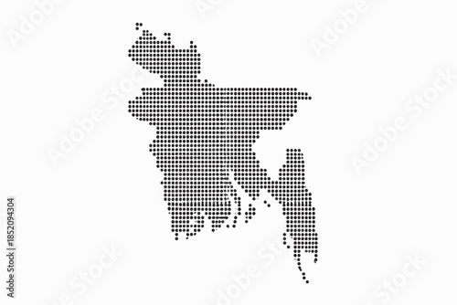 Unique design of Bangladesh map with dot marks