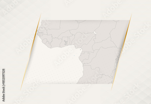 Sao Tome and Principe Country Map Featuring National Flag Colors.