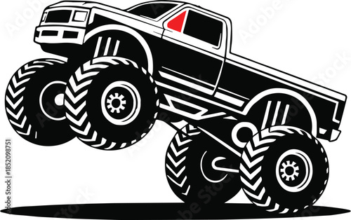 truck motorsport graphic vector jump wheel suspension outline