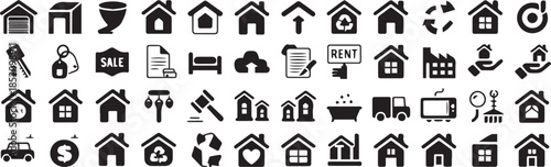 property icon pack housing and property management glyphs