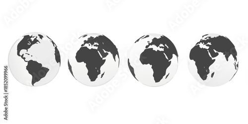 Four stages of earth s rotation shown against a dark black background