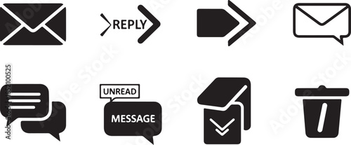 Collection of communication and email icons