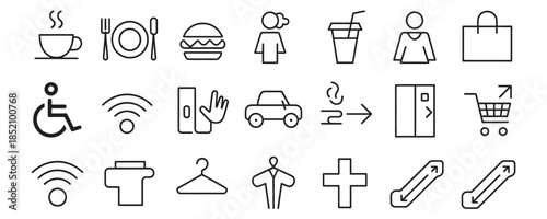 Modern line icons for business and daily life applications