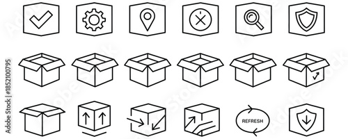 Logistics and shipping icons set for business and e-commerce use