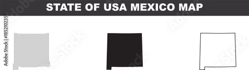 United States Mexico Map Vector Illustration Isolated Countries Borders Geographic Shapes