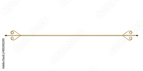 Elegant horizontal decorative line, vector