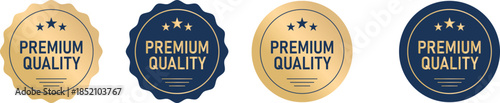 Premium Quality Golden Badges Set Featuring Elegant Metallic Style for Luxury Branding, Product Certification, Awards, and Professional Trust Labels