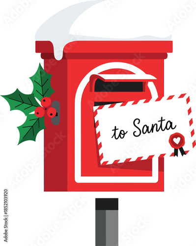 Red Mailbox with Letter