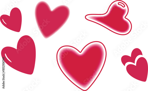 Valentine three hearts set.eps