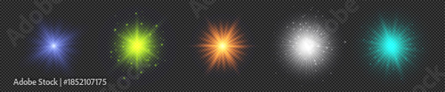 Set of light effects of lens flares