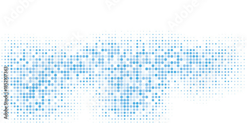 Abstract blue halftone dotted border