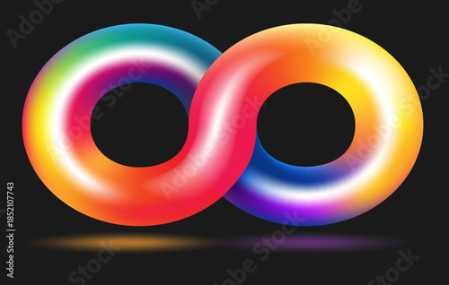 Rainbow color infinity sign