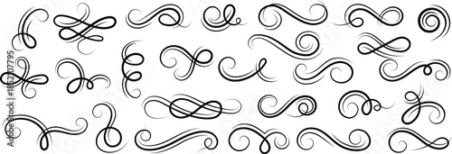 Retro swirls in ornament line style