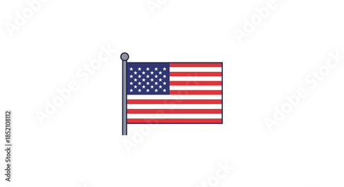 Vector illustration of a national flag with stripes and stars, symbolizing freedom, unity, and patriotism, for digital design and cultural graphics