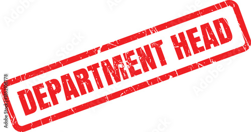 A red grunge style rubber stamp with the text DEPARTMENT HEAD on a clear white background