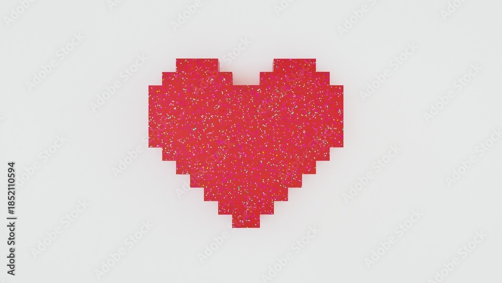 Fototapeta premium 3D love concept featuring romantic heart symbols and elegant love typography, perfect for Valentine’s Day designs, couple themes, wedding graphics, romantic branding, social media visuals, and modern 