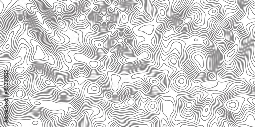 Abstract Black-white background from Ocean topographic. Geographic mountain relief. Abstract lines background. Line topography map contour background, geographic grid
