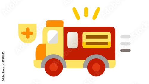 Emergency medical vehicle in action