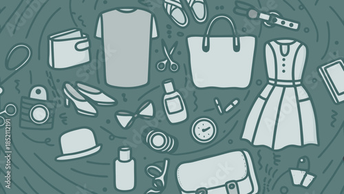 Collection of fashion accessories and items