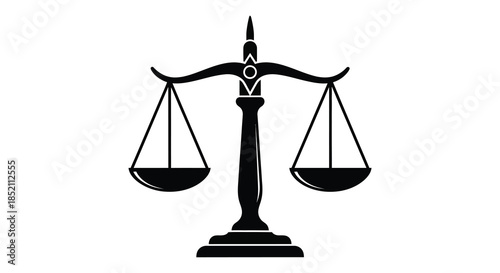 Black scales of justice illustration a symbolic representation of balance and law silhouette