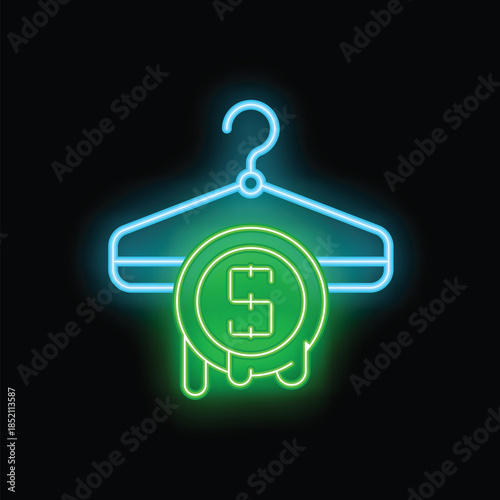 Neon sign representing the concept of inflation with a dollar coin melting away
