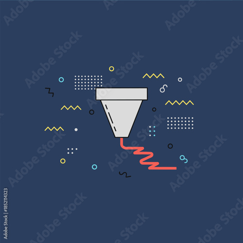 3D Printing Nozzle Extruding Filament in a Modern Design.