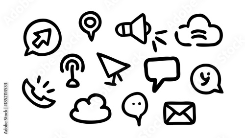 Collection of communication icons