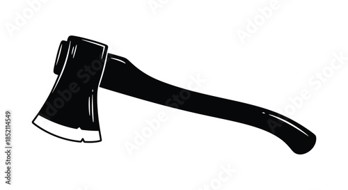 Detailed illustration of a vintage axe showcasing its form and design silhouette