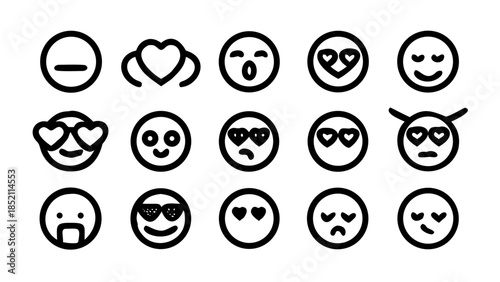 Collection of various emoji faces