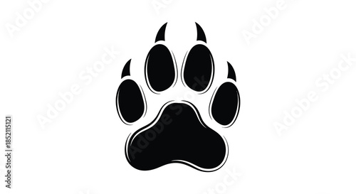 A striking black paw print design a simple yet powerful animal footprint silhouette