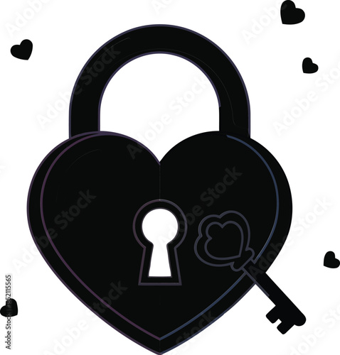 Heart-shaped lock and key symbolizing love, security, and commitment in relationships