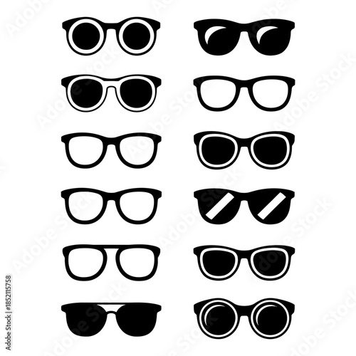 set of glasses vector