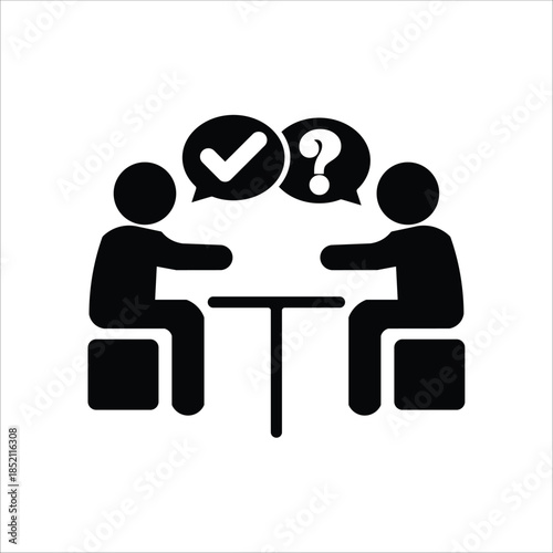 consultation icons. simple solid vector illustration