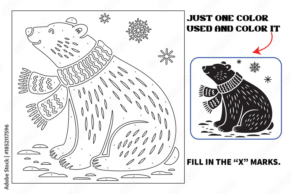 Naklejka premium Christmas Monochrome coloring pages for adults and teens with Amazon KDP book interior designs.