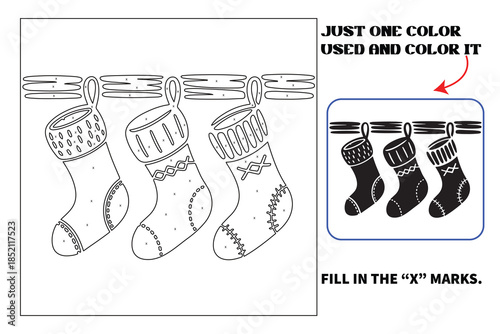 Christmas Monochrome coloring pages for adults and teens with Amazon KDP book interior designs.