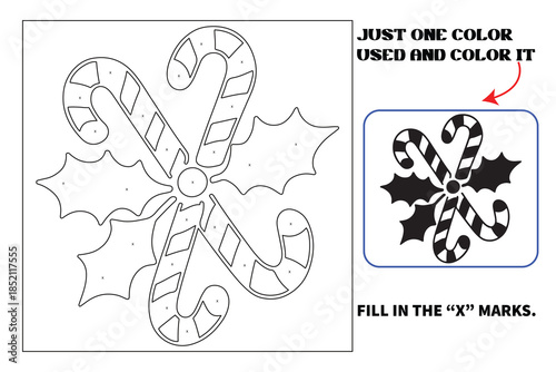 Christmas Monochrome coloring pages for adults and teens with Amazon KDP book interior designs.