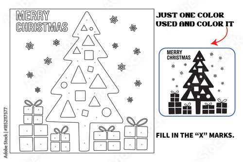 Christmas Monochrome coloring pages for adults and teens with Amazon KDP book interior designs.