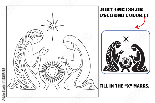 Christmas Monochrome coloring pages for adults and teens with Amazon KDP book interior designs.