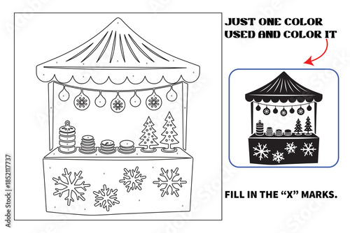 Christmas Monochrome coloring pages for adults and teens with Amazon KDP book interior designs.