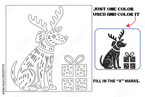 Christmas Monochrome coloring pages for adults and teens with Amazon KDP book interior designs.