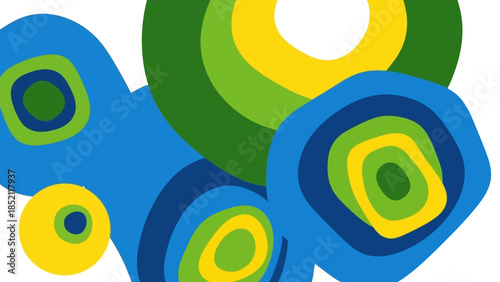 Vibrant Abstract Concentric Shapes Vector Illustration