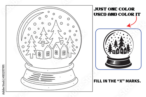 Christmas Monochrome coloring pages for adults and teens with Amazon KDP book interior designs.