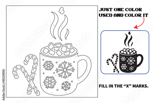Christmas Monochrome coloring pages for adults and teens with Amazon KDP book interior designs.