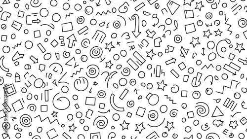 Abstract doodle seamless pattern vector illustration background design