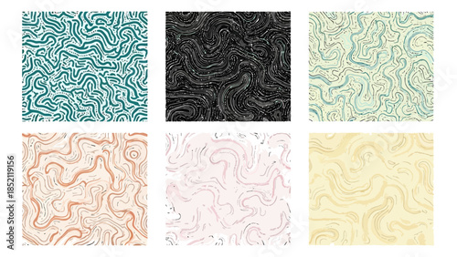 Abstract Vector Seamless Backgrounds with Organic Patterns